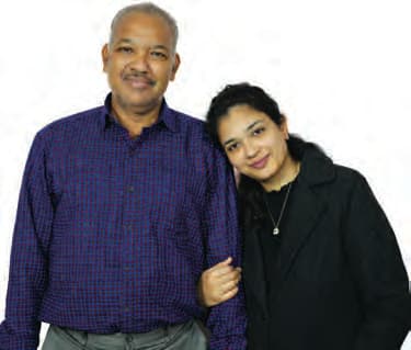 Dr. Chandra Prakash Bhatnagar with his daughter Upma