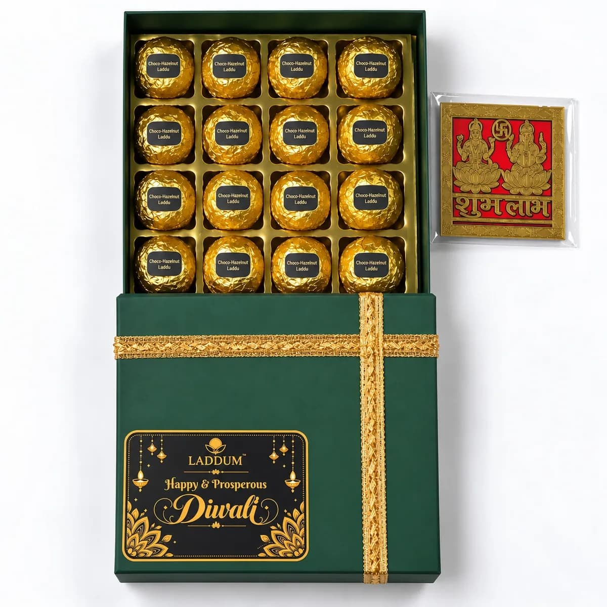 Diwali Gift Box: 16 Choco-Hazelnut Laddus jar